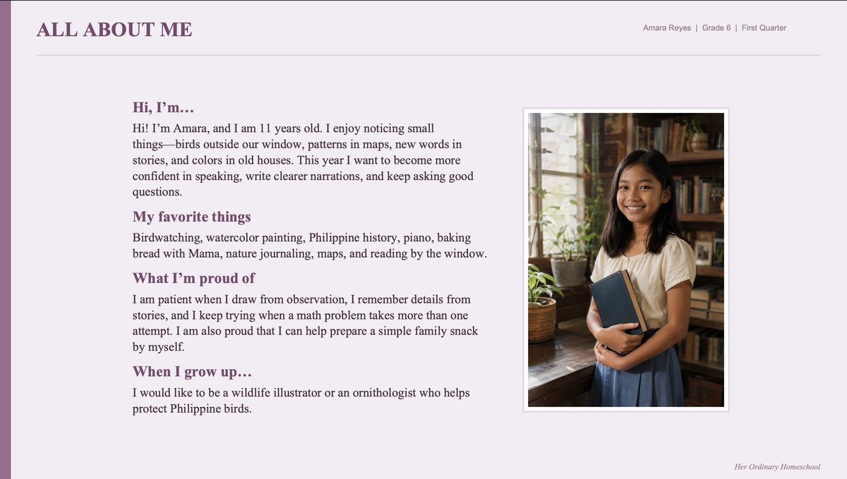 All About Me page